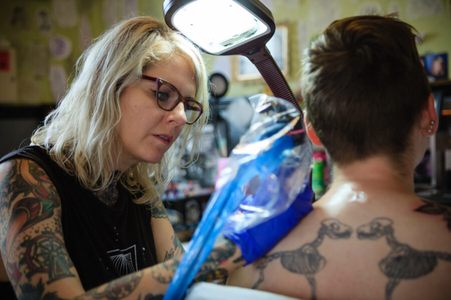 Commercial photography image for tattoo artists at work by Jason Kraynek