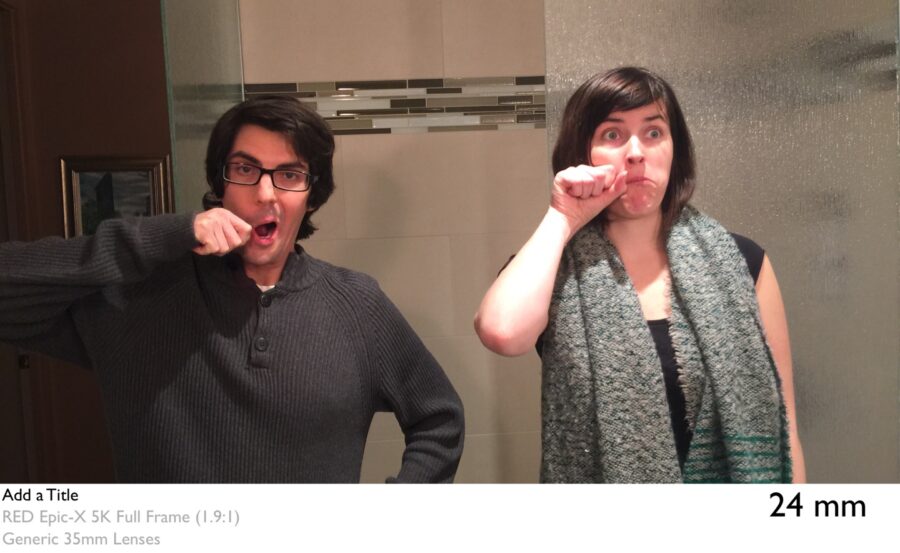 Man and woman fake brushing teeth into camera.