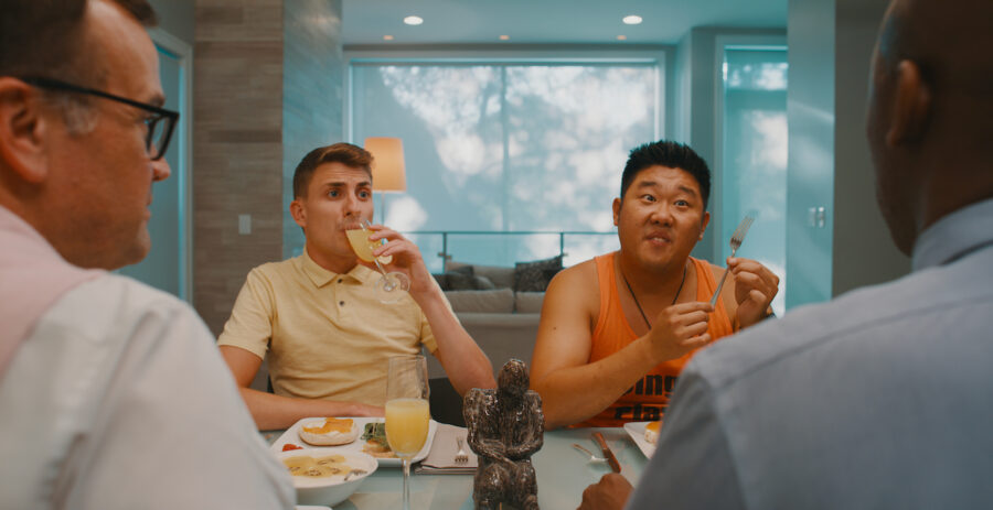 lunch discussions about silverware from the web series "Queers!" shot by cinematographer Jason Kraynek