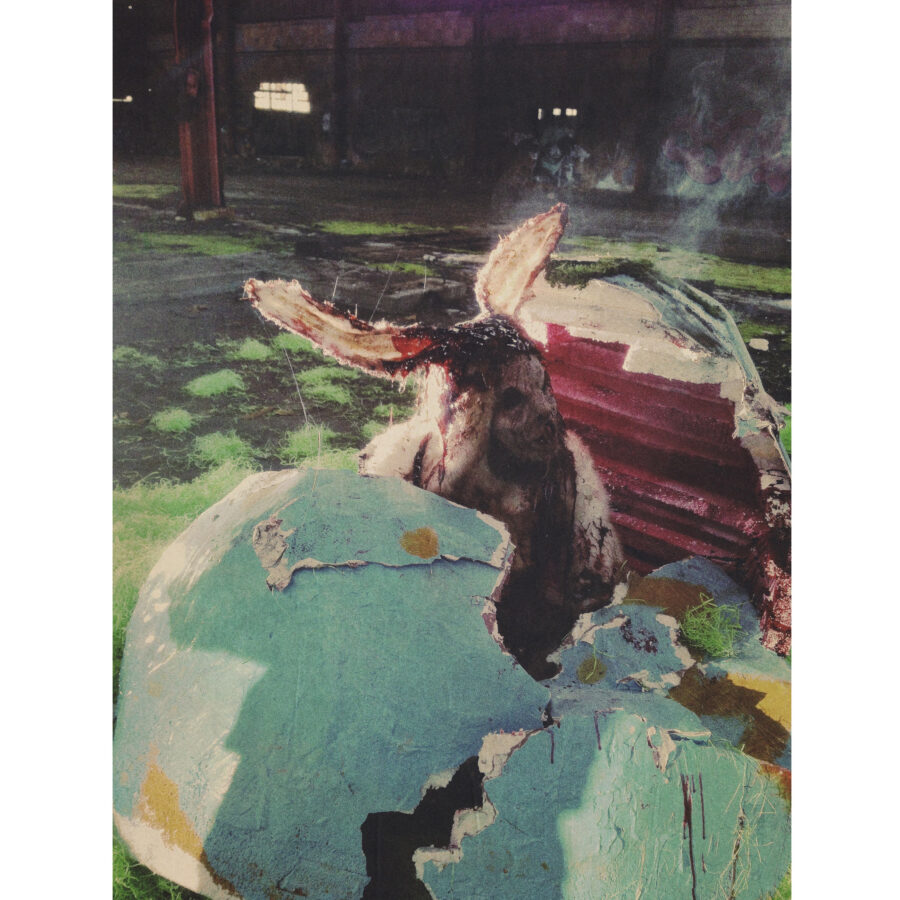 behind the scenes creature and egg prop from the short film 'Bunny'