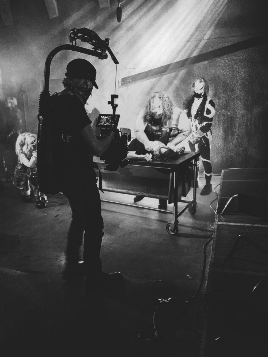 behind the scenes film production shoot as director of photography jason kraynek shoots actors for the CarnEvil Nights commercials