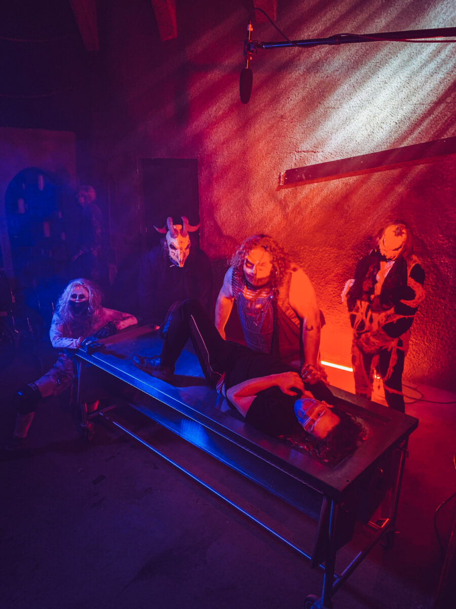 behind the scenes film production shoot as director of photography jason kraynek shoots actors for the CarnEvil Nights commercials