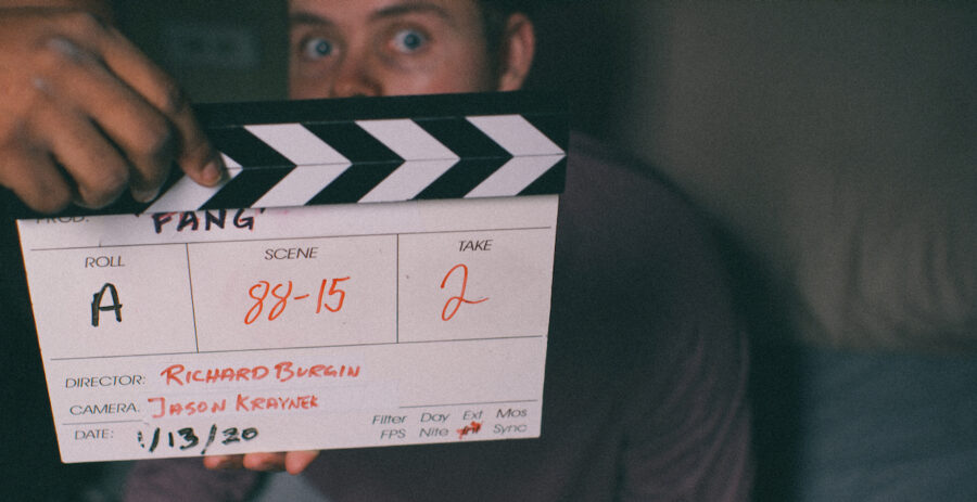 movie slate on the set of FANG