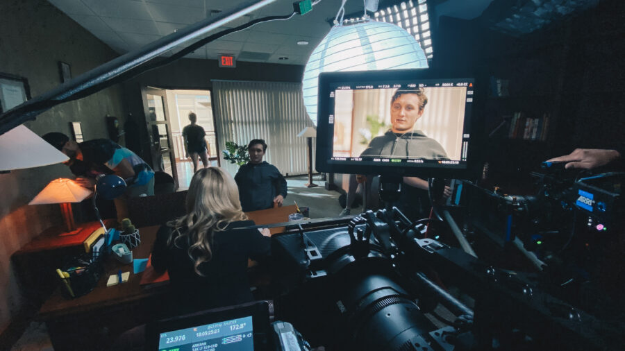 Film production behind the scenes for the Lifetime tv movie 'Twisted Little Lies'