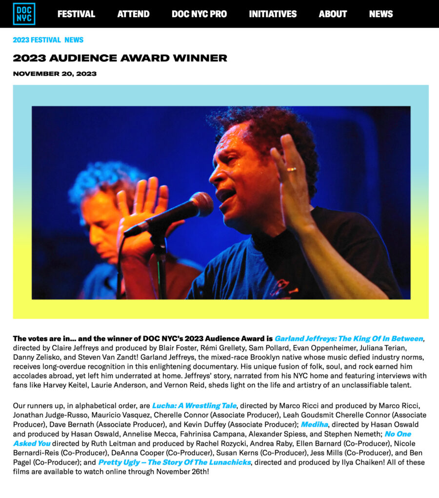 Doc NYC press article on Lunachicks documentary Pretty Ugly.