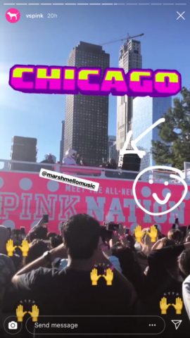 Behind the scenes images from the Marshmello and VS Pink event in Chicago.