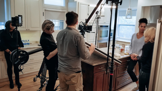 Behind the scenes on a commercial for Northshore Hospital in Chicago by Cinematographer Jason Kraynek