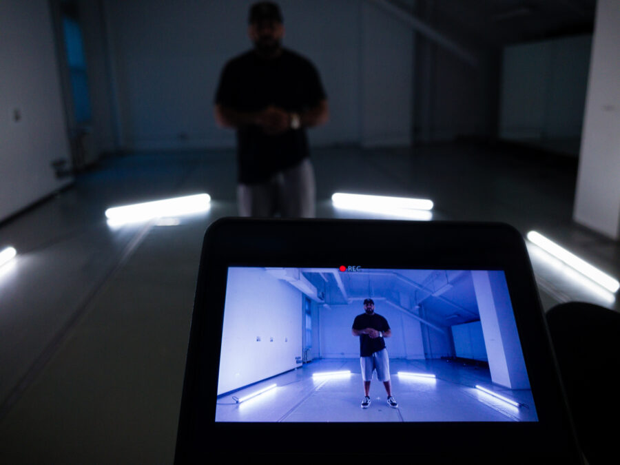 Behind the scenes during the filming of "Fire Together", a documentary featuring the worlds best dancers and performers