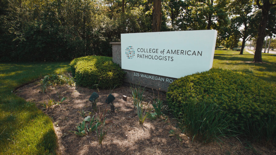 College of American Pathologists sign outside in the grass