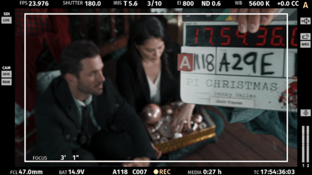 Behind the scenes from the ION movie 'the Christmas Thief' by cinematographer Jason Kraynek