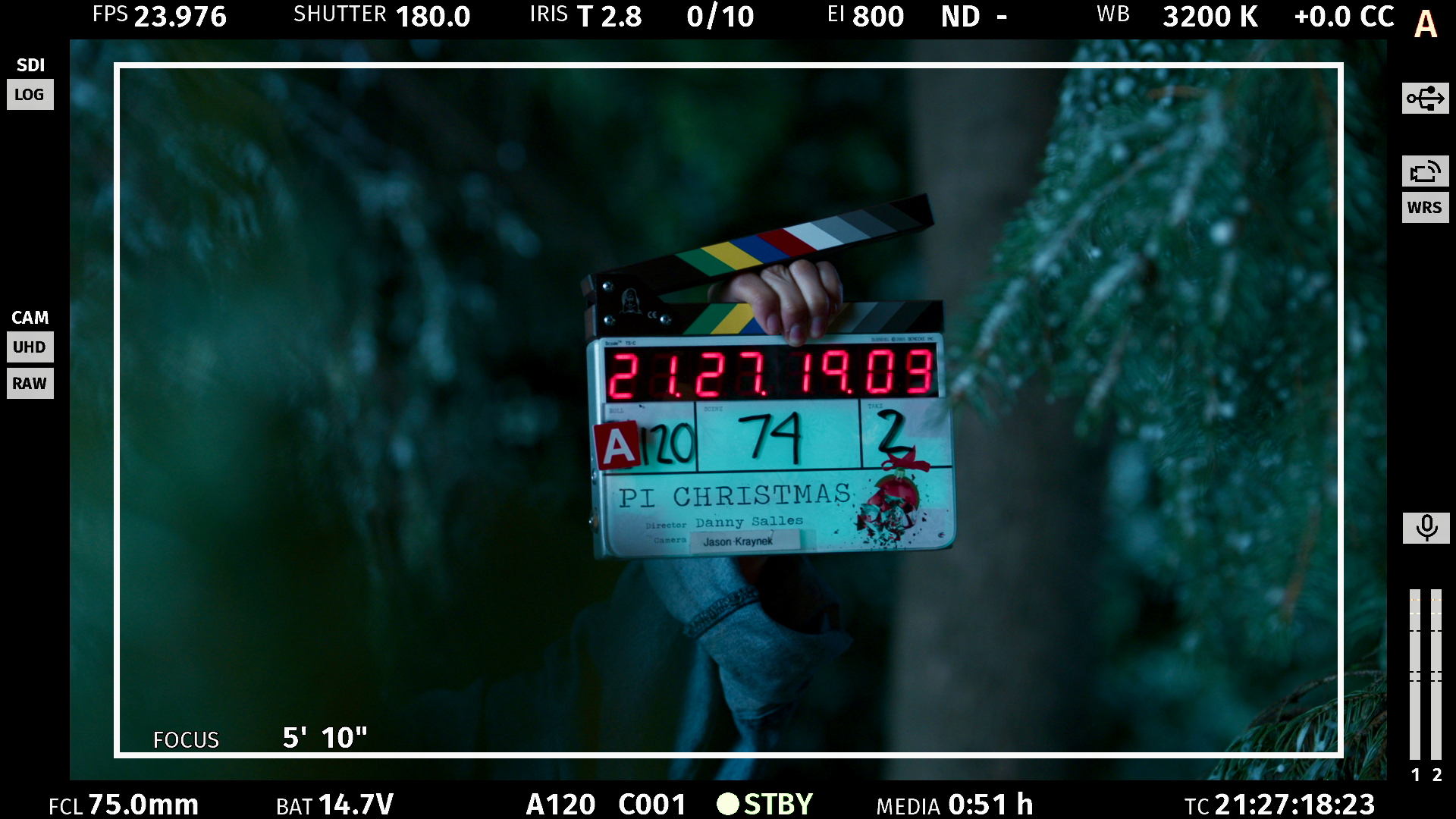 frame slate from the ION movie 'the Christmas Thief' by cinematographer Jason Kraynek