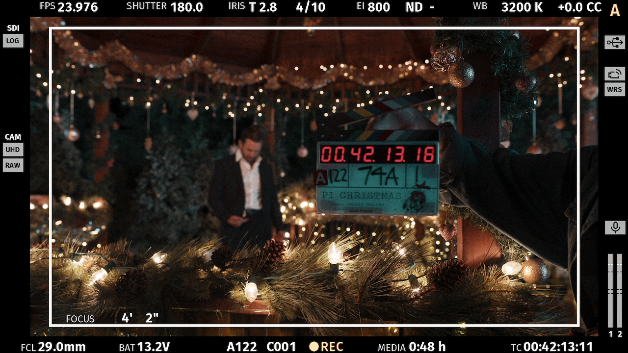 Behind the scenes from the ION movie 'the Christmas Thief' by cinematographer Jason Kraynek