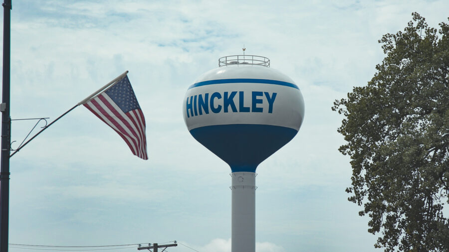 Hinckley township water tower.